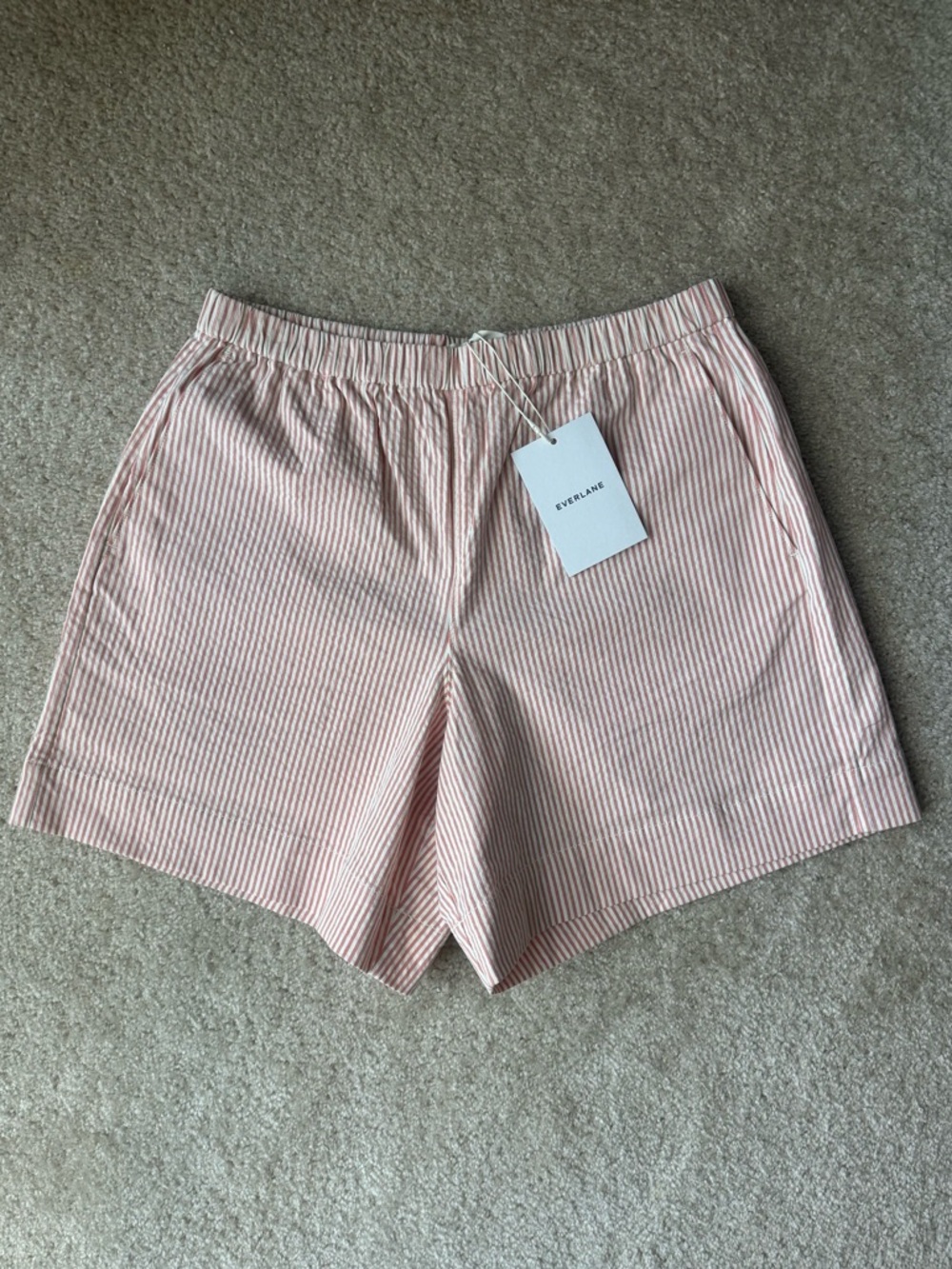 Everlane Seersucker Pull-On Short Soft Orange